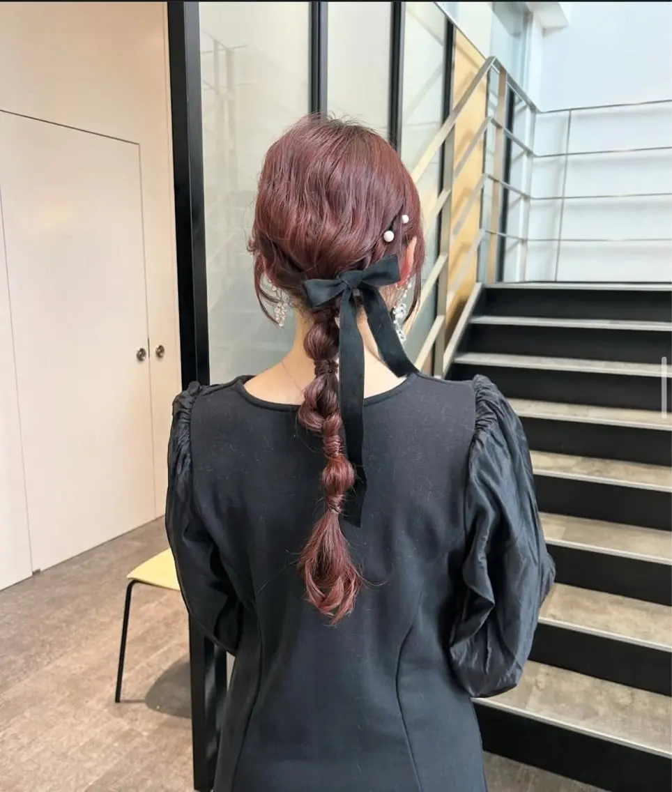 セミロング カラー ヘアアレンジ 結婚式・ブライダル ヘアセット stylist 🌸 kana.のヘアスタイル