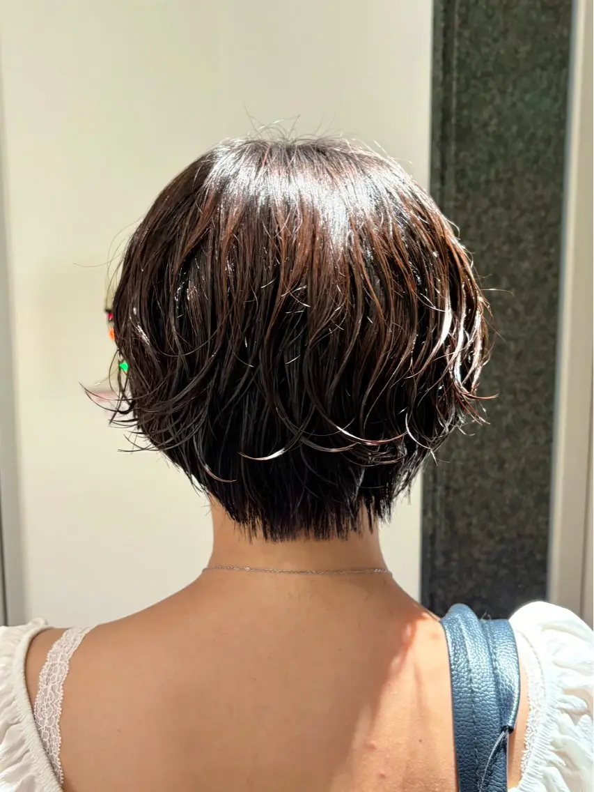 ショート くせ毛 ショートヘア 似合わせボブ✨️ RIEのヘアスタイル