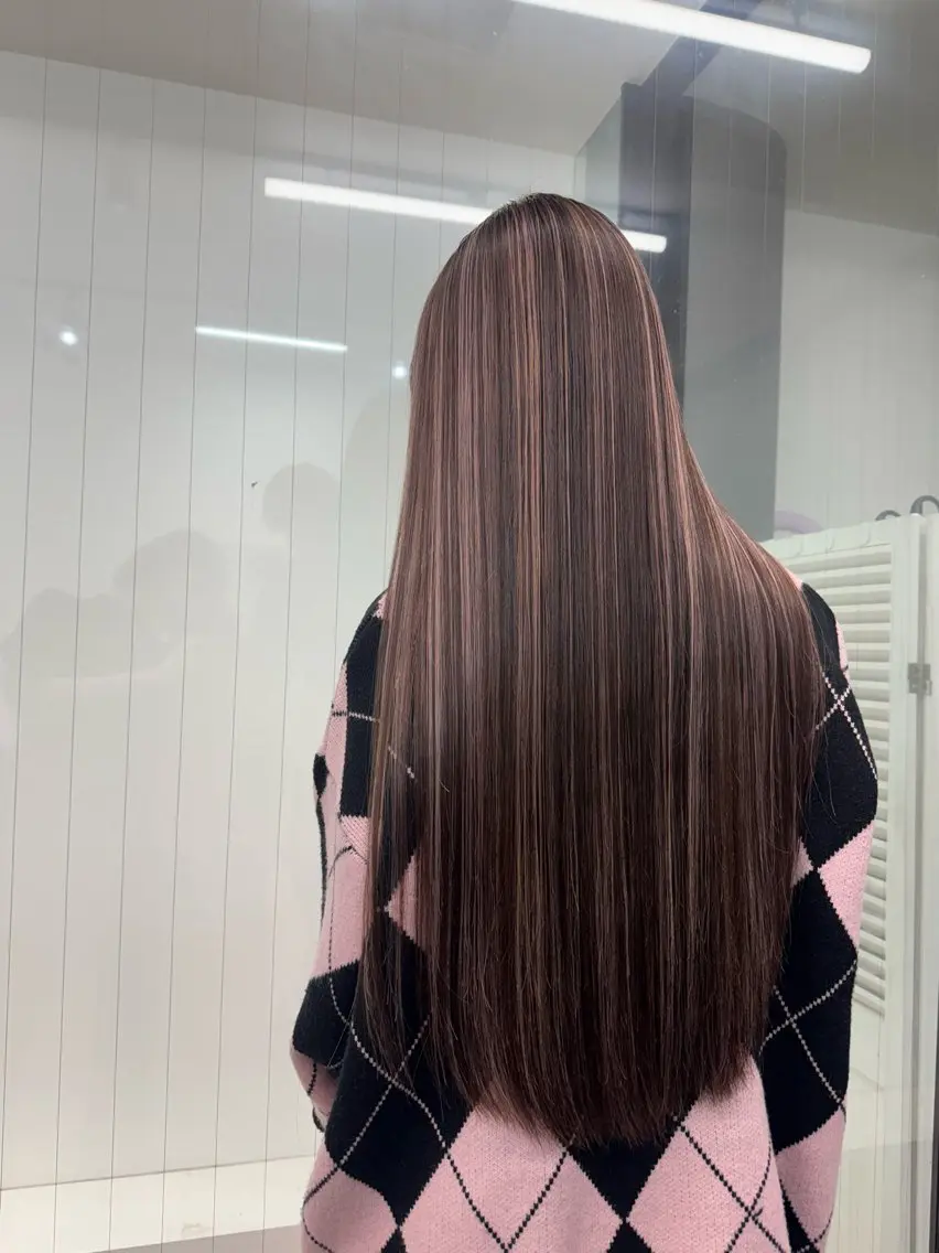 ロング カラー アッシュ バレイヤージュ ミストバング ベージュカラー ブリーチ 🫧La Mimi YUI🫧のヘアスタイル