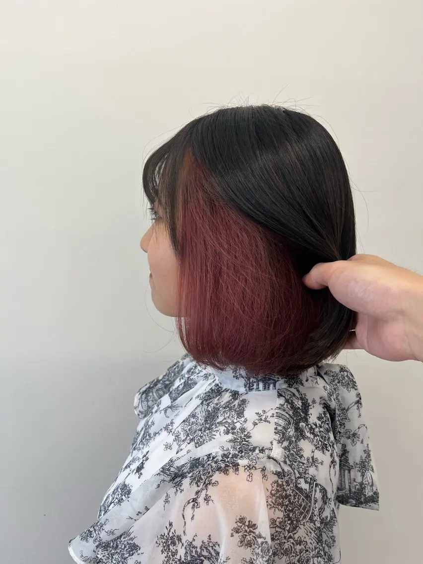ショート カラー ヘアアレンジ レイヤー/髪質改善 縮毛/ハッシュカットのヘアスタイル