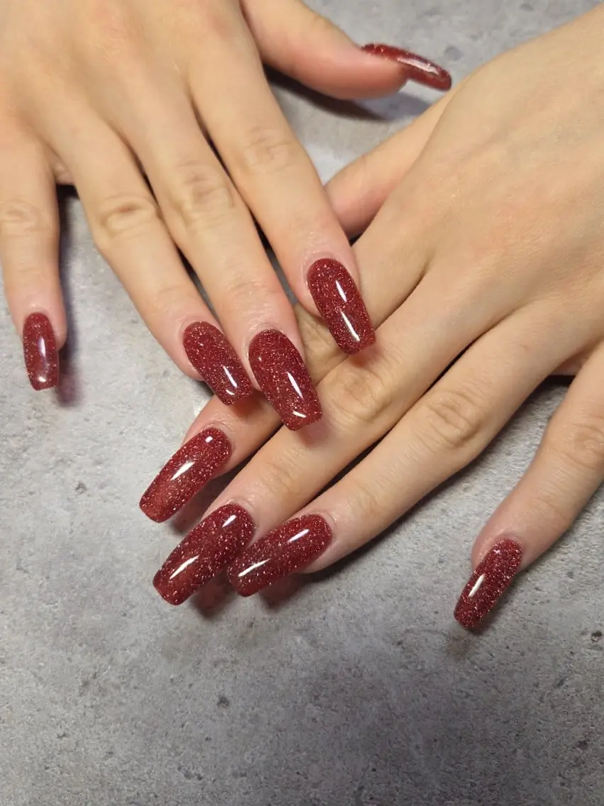 ネイル 長さ出し フラッシュネイル ジェルネイル ラメ(グリッター) ラメグラデーション ハンドネイル flure de neige yukiのネイルデザイン