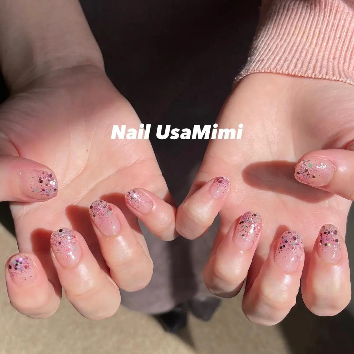 ネイル グラデーション ラメ(グリッター) ラメグラデーション 本町ネイルNail UsaMimiのネイルデザイン
