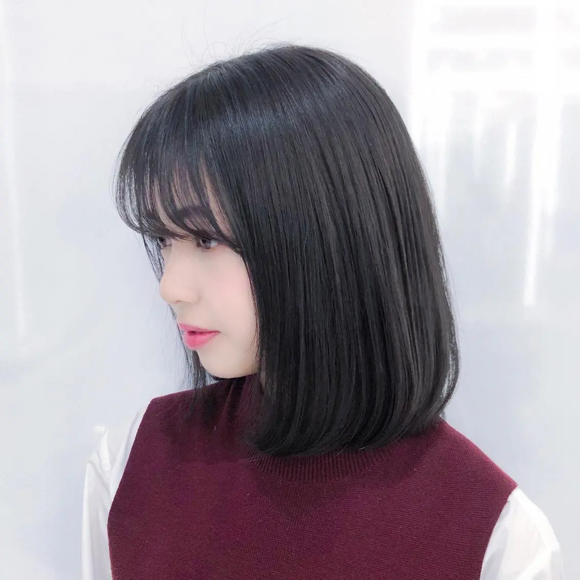 ミディアム パーマ 趙 英来のヘアスタイル