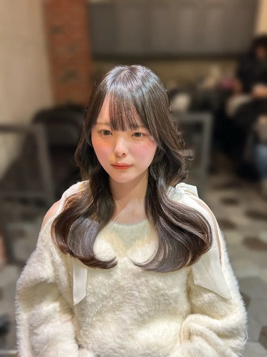 ロング ninaアイドル前髪 ×透明感🎀のヘアスタイル