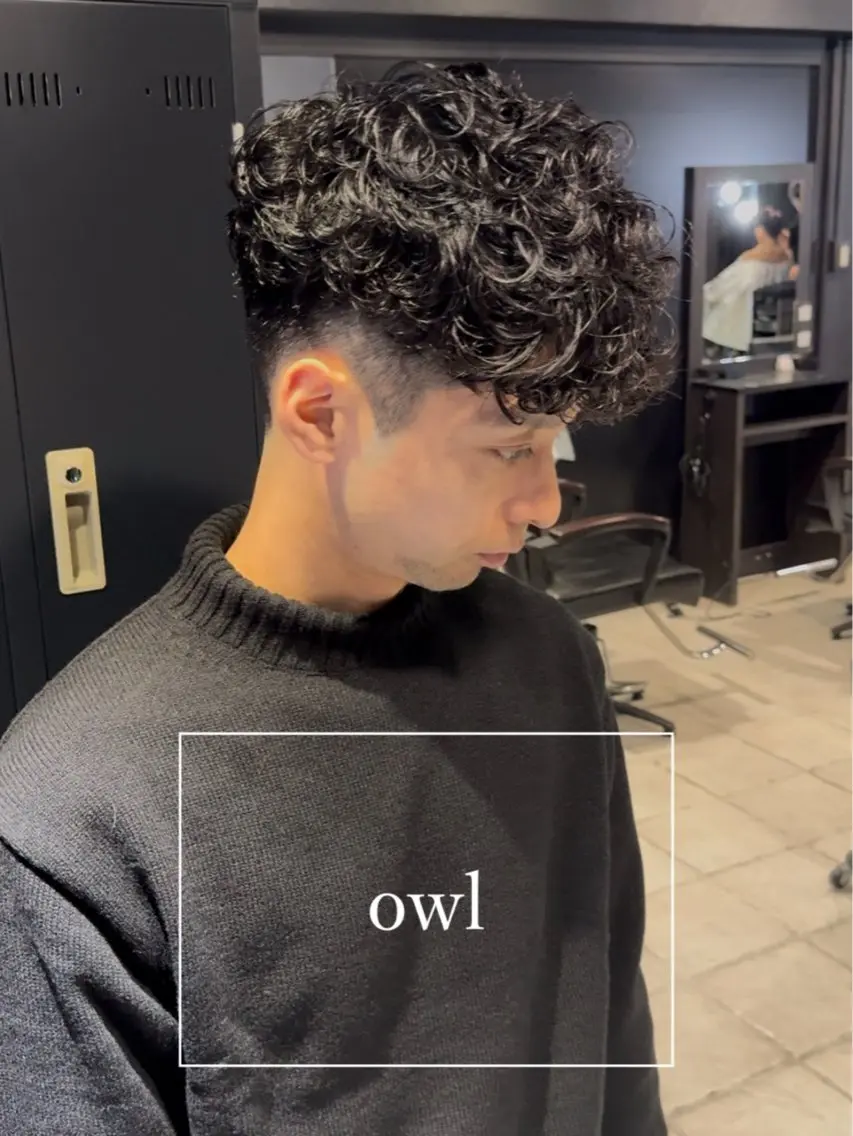 ショート パーマ カット パーマ メンズ専門 美容師✨ アメ村 堀江颯瑛のヘアスタイル