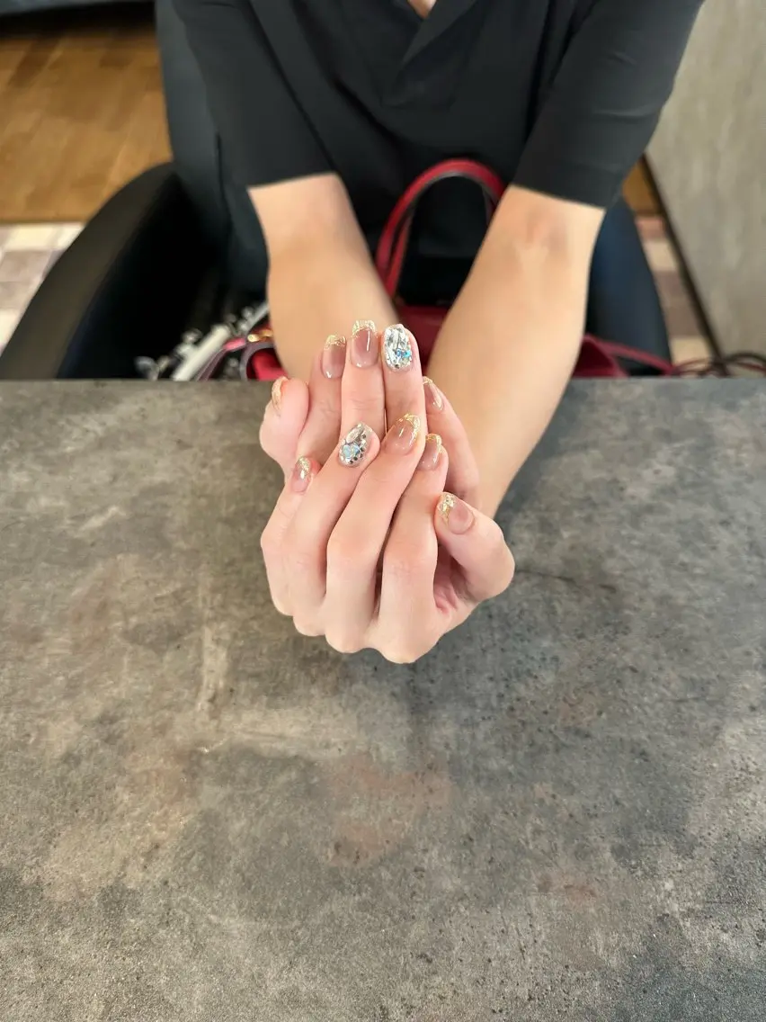 ネイル フラワーネイル 大理石ネイル(マーブル) ニュアンスネイル シンプルネイル 夏ネイル nail salon amanoのネイルデザイン