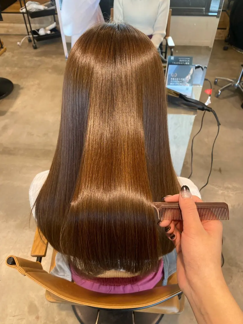 ロング カット トリートメント 透明感カラー 天羅のヘアスタイル