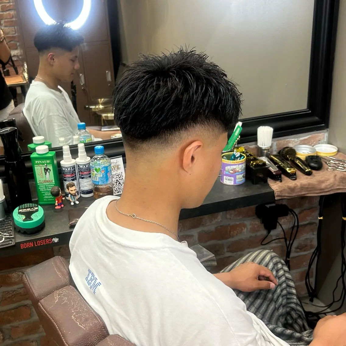 ショート メンズ フェードカット スキンフェード カット 💈針金パーマ/ ソフトアフロ💈望愛のヘアスタイル