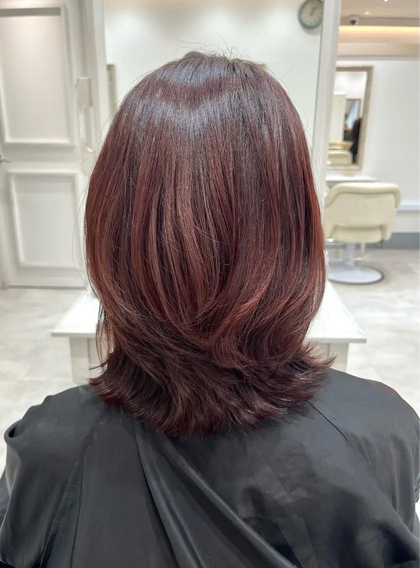 ミディアム カット ヘアカラー トリートメント Barrel天王寺 satokoのヘアスタイル