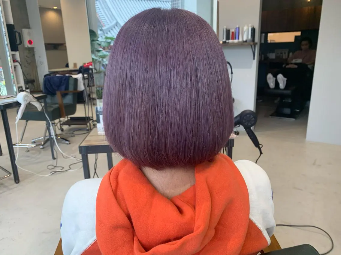 ミディアム カラー ピンクカラー バイオレットカラー ill/ダブルカラー 髪質改善/小島のヘアスタイル