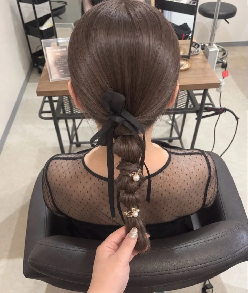 ヘアアレンジ 🎀韓国レイヤー/ 🫧透明感カラーのヘアスタイル