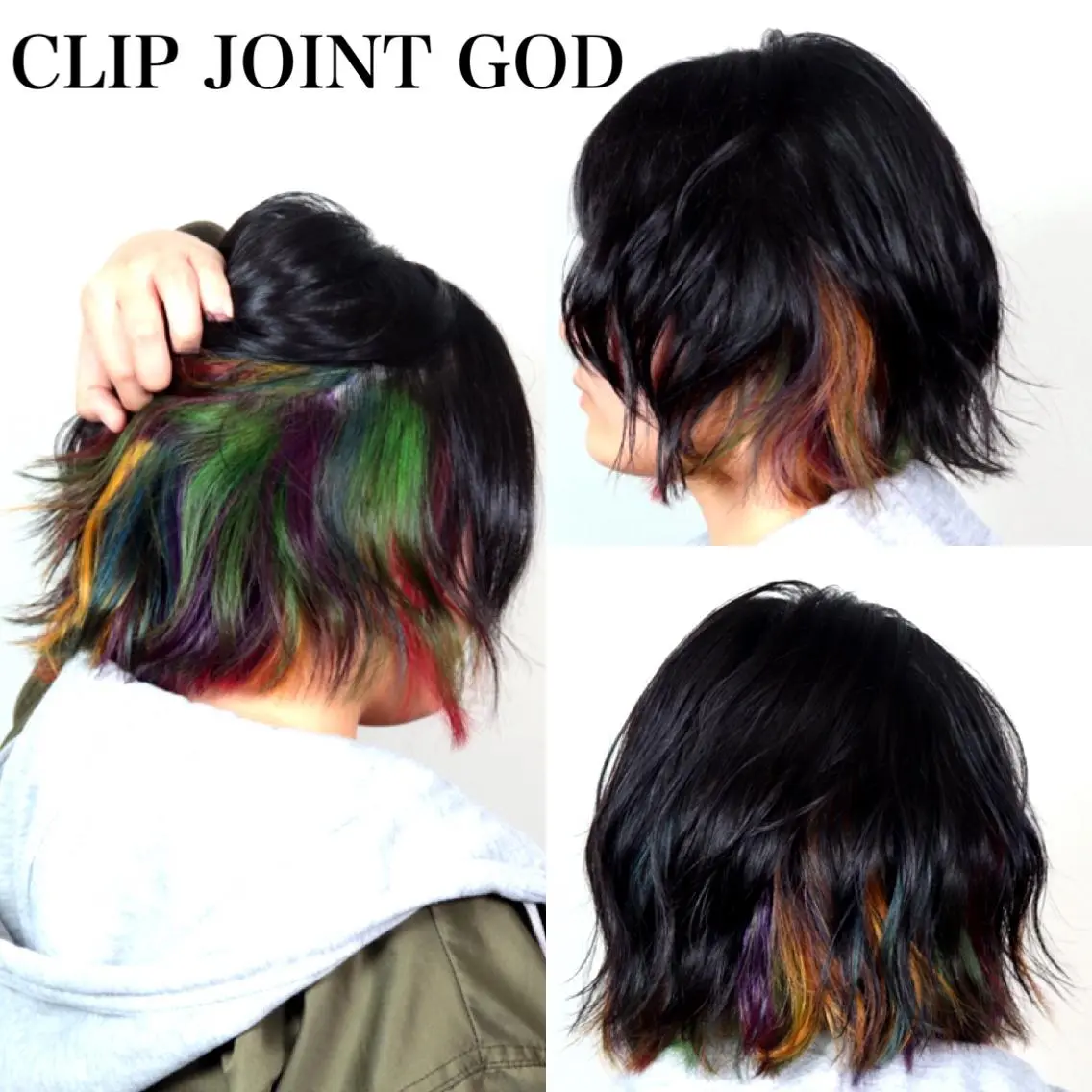 ショート カラー ヘアアレンジ パープルカラー レッドカラー イエローカラー 秋葉 洸平のヘアスタイル