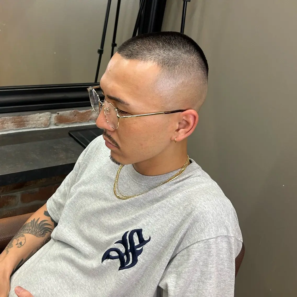 ショート メンズ ボウズ フェードカット カット 💈針金パーマ/ ソフトアフロ💈望愛のヘアスタイル