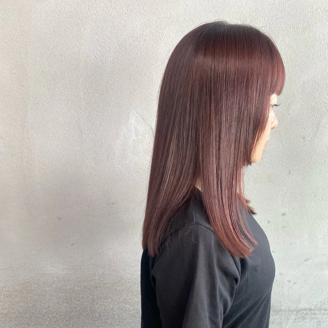 セミロング カラー ヘアアレンジ レッドカラー ヘアカラー トリートメント #tag 佐藤璃美のヘアスタイル