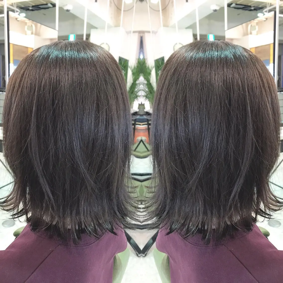 ミディアム カラー グレージュ イルミナカラー 青木 茂樹⭐️ 透明感カラーのヘアスタイル