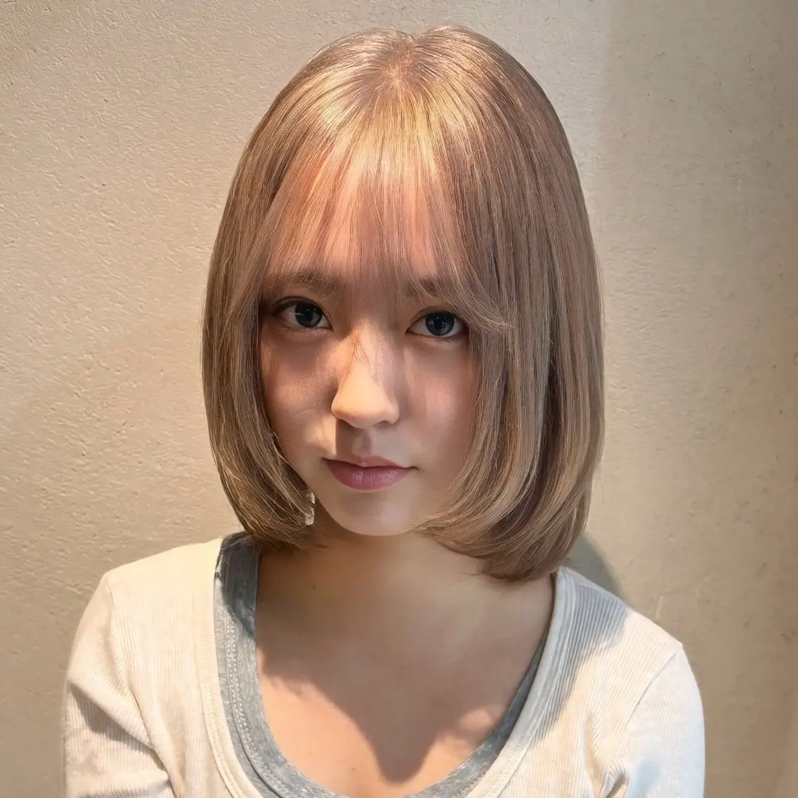 ブリーチリタッチ•*¨*•.¸¸♬︎+ミルクティーカラー✧︎*。+うる艶トリートメント🍀の写真