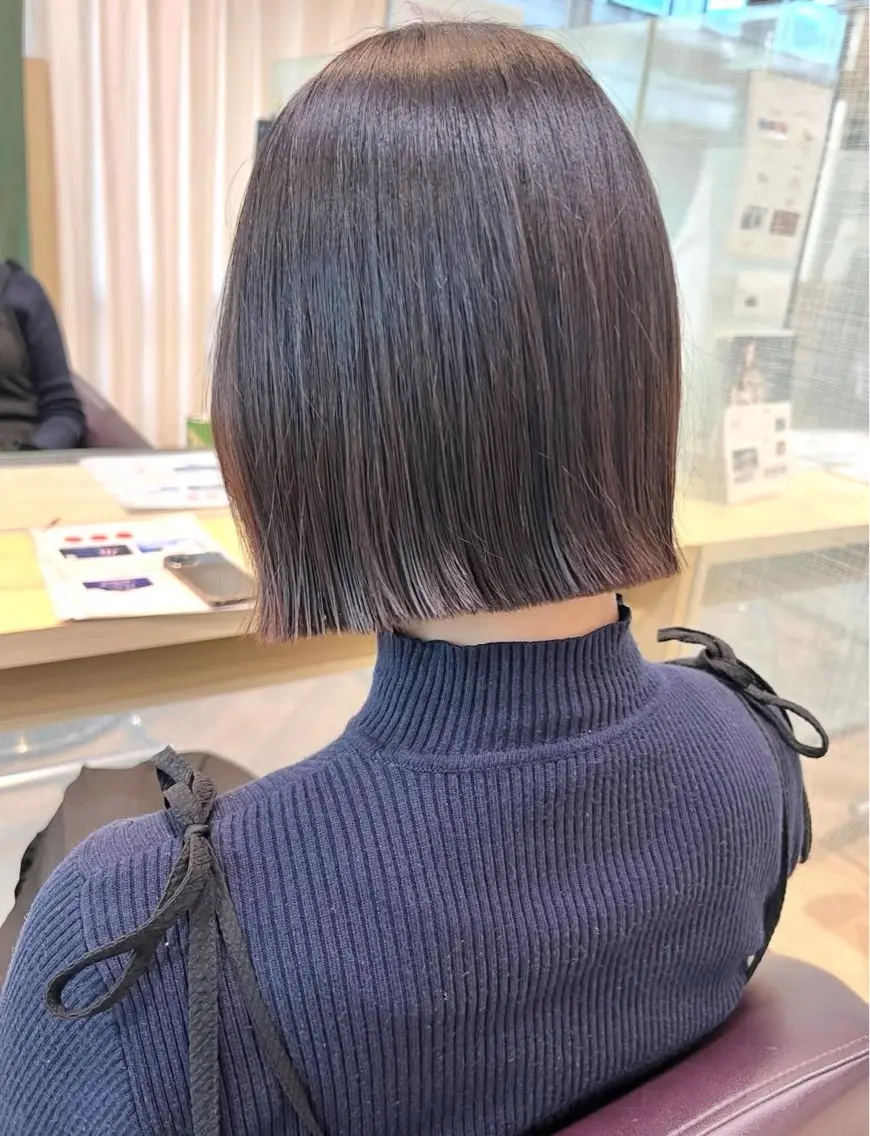 ショート ボブ 外ハネヘア カット 加納千華 /ボブ/ぱつっとボブのヘアスタイル