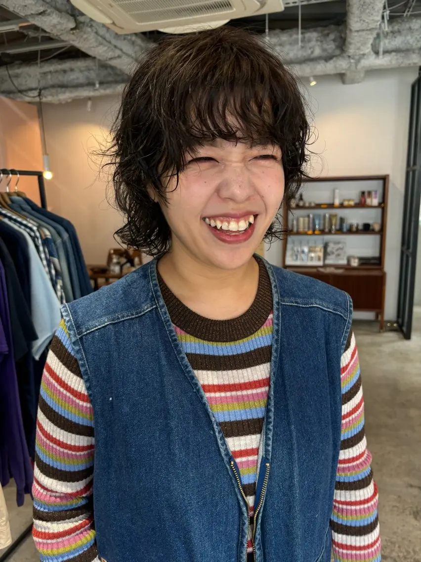 ショート カラー パーマ カット パーマ トリートメント Hayashi Shioriのヘアスタイル