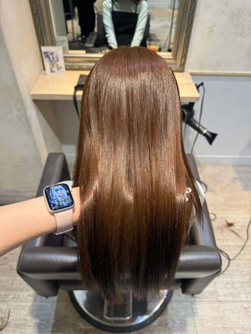 ミディアム カラー ブラウンカラー ピンクカラー カット ヘアカラー トリートメント 美髪矯正🪽／新宿／ ゆうみ🦋のヘアスタイル