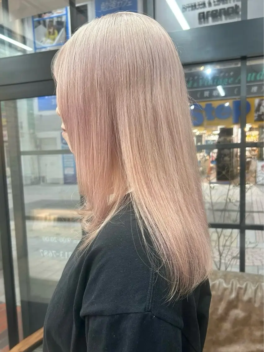ミディアム ヘアカラー ブリーチ透明感カラー 🍀mizuki🍀のヘアスタイル
