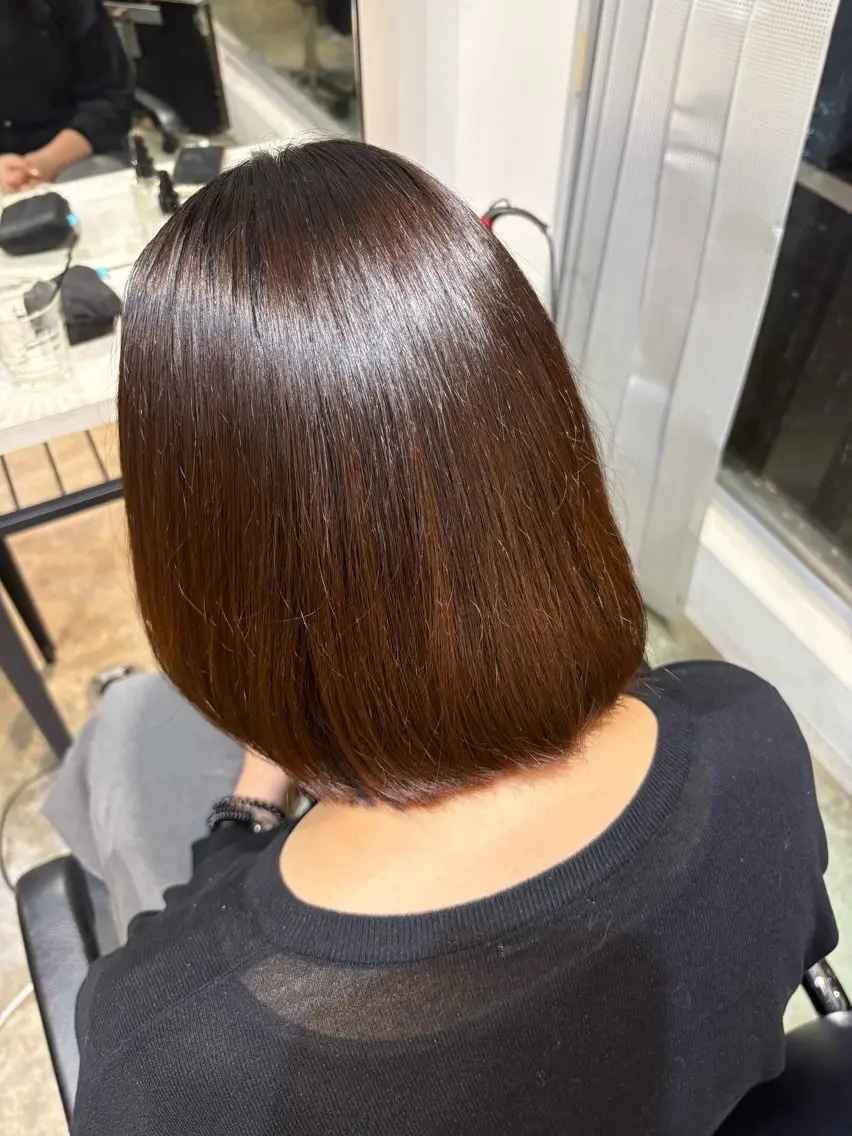 ミディアム 縮毛矯正 ♡ わたなべ にな ♡のヘアスタイル