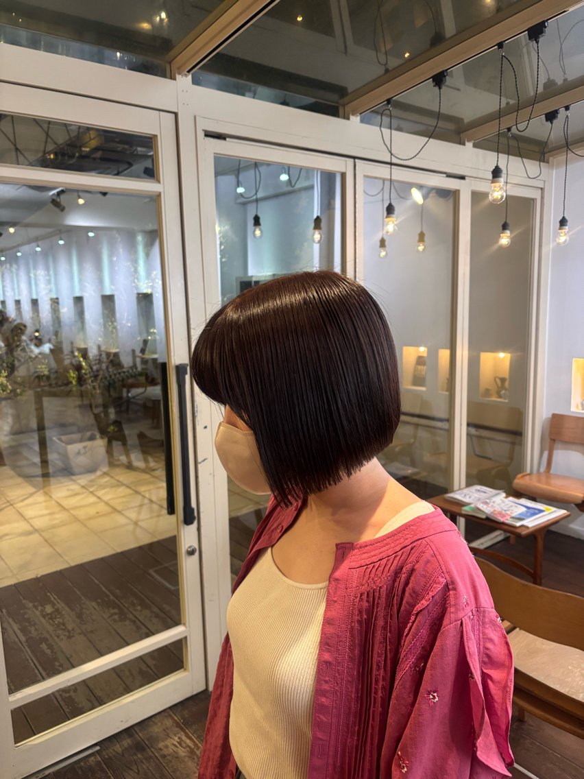ミディアム カラー くいた あやなのヘアスタイル