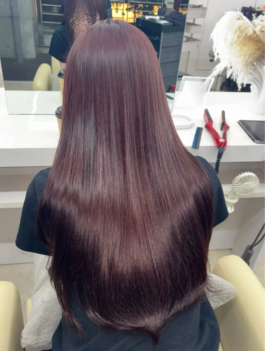 ロング カラー 透明感カラー ダブルカラー ヘアカラー XELM高崎 nearaのヘアスタイル