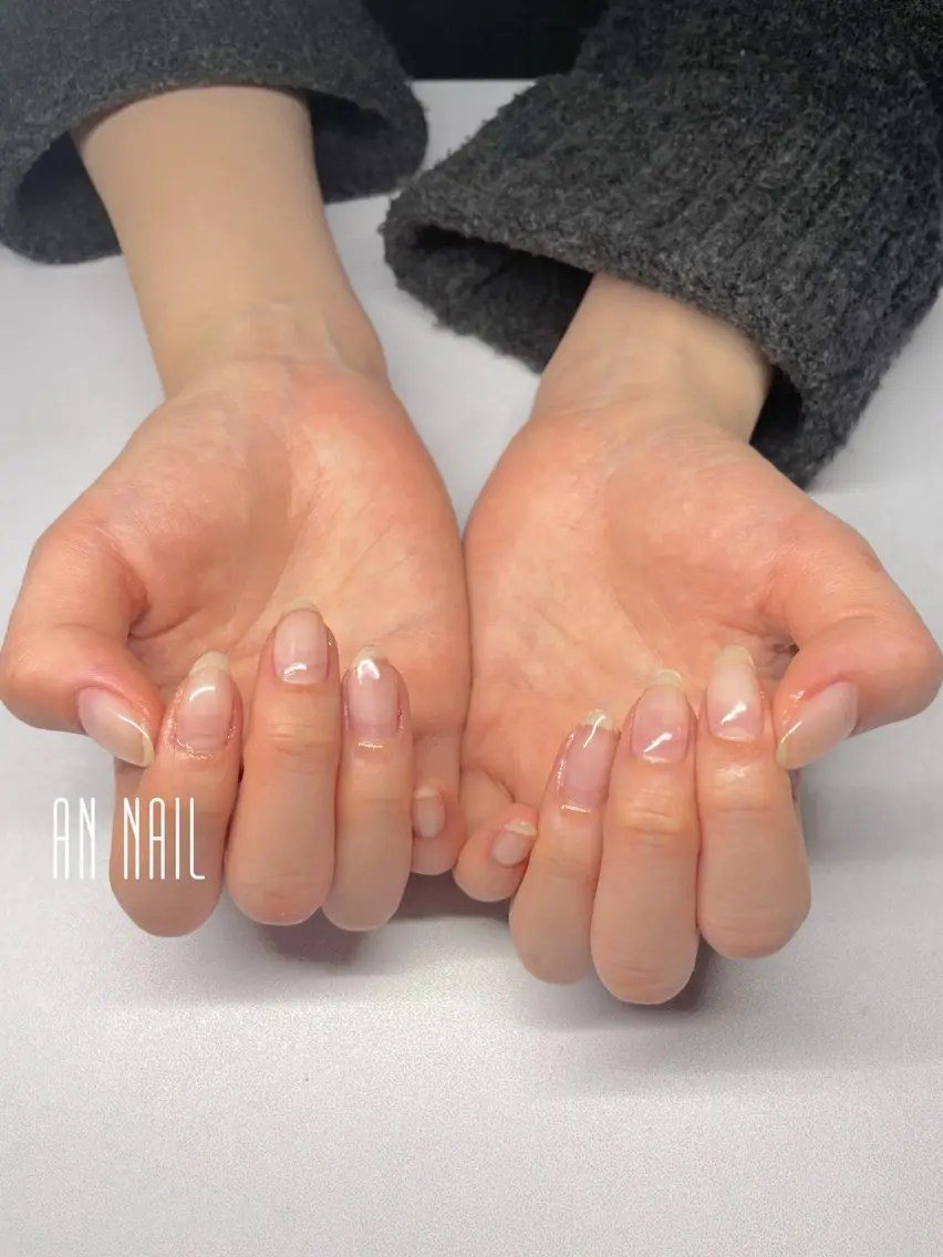 ネイル クリアネイル シンプルネイル ハンドネイル AN Nailのネイルデザイン