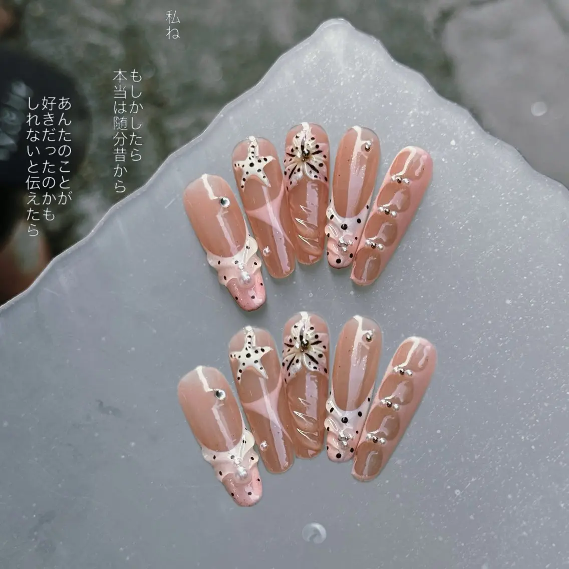 ネイル アートネイル ジェルネイル 韓国ネイル ニュアンスネイル ハンドネイル Luna Nail.Novaのネイルデザイン