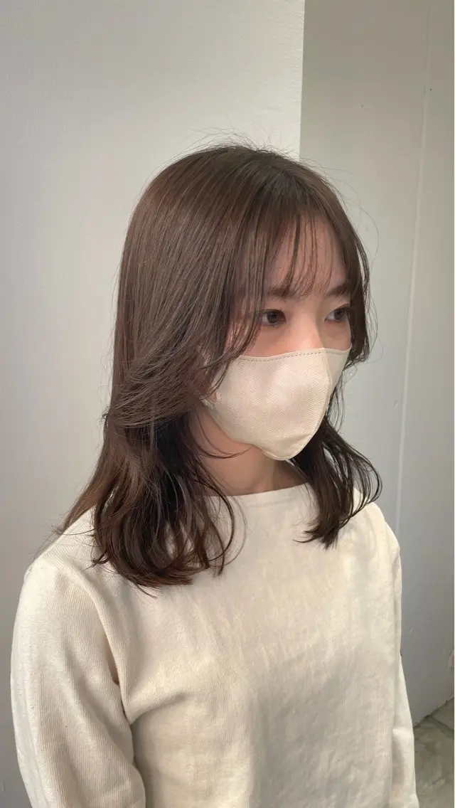 ミディアム カラー カット ヘアカラー トリートメント 福島kico ナカウチのヘアスタイル