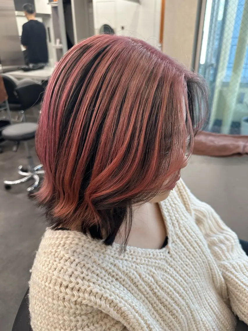 ミディアム ヘアカラー 長畑 光紀のヘアスタイル