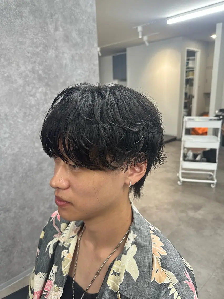 パーマ メンズ マッシュ メンズパーマ シースルーマッシュ 立川メッシュパーマ 特化/けんしょうのヘアスタイル