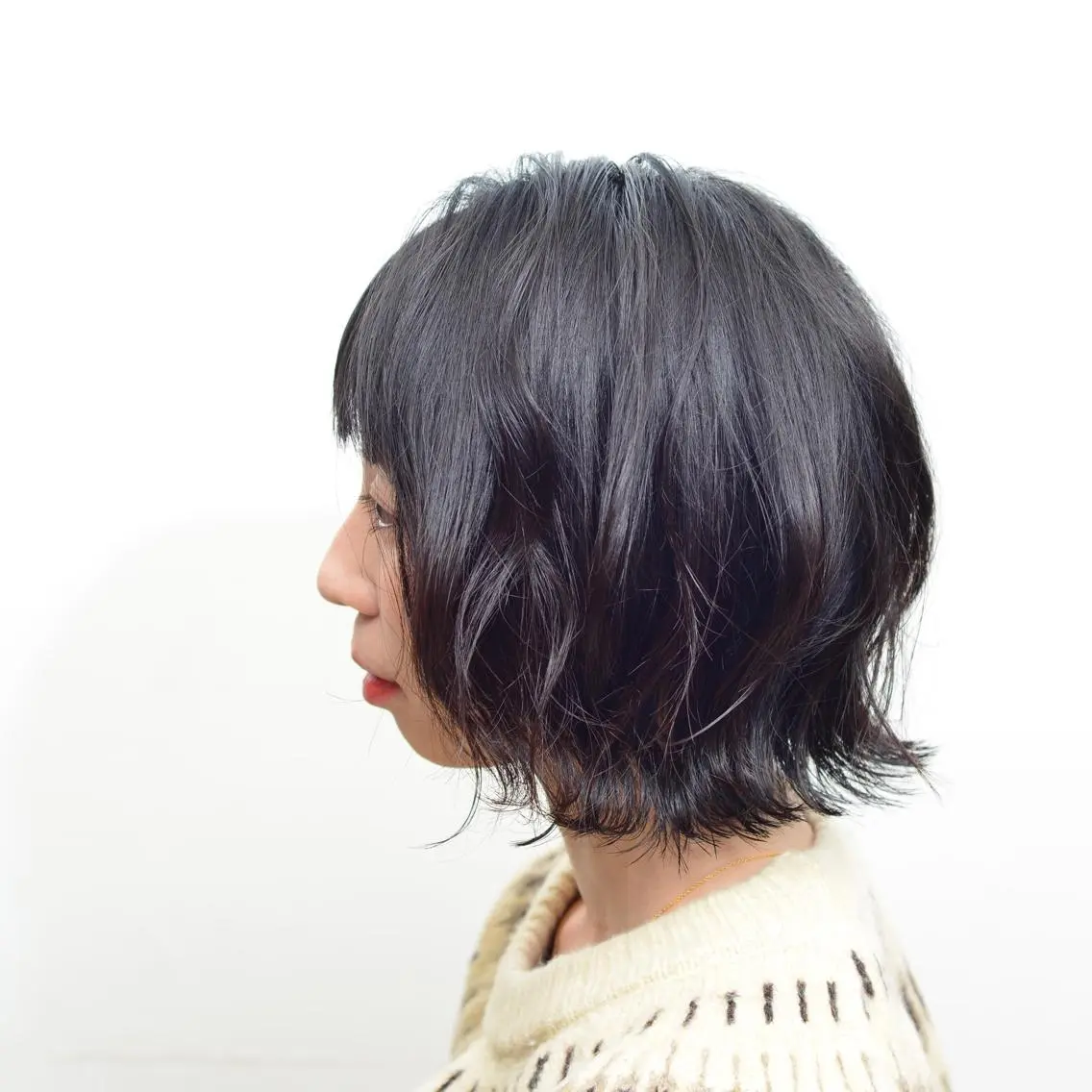 ミディアム 切りっぱなしボブ ボブ 外ハネヘア 🌟NOON🌟 野崎謙吾のヘアスタイル