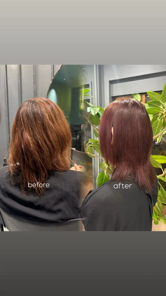 ミディアム カラー 髪質改善 ヘアカラー 名駅/透明感カラー/ 髪質改善/さや🍓のヘアスタイル