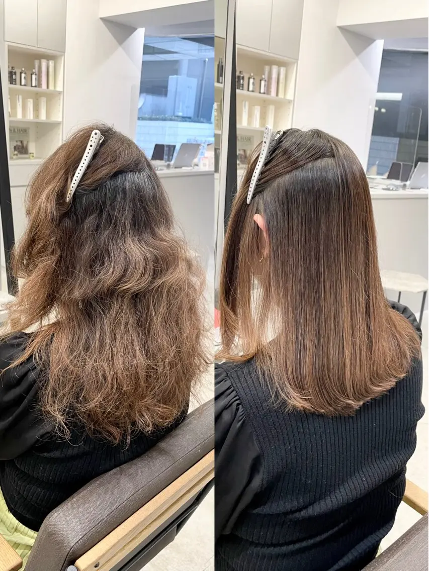 セミロング カラー パーマ セミロングパーマ 髪質改善 縮毛矯正 ストレートパーマ カット ヘアカラー トリートメント 生艶髪&レイヤー🔔 渋谷お薦めNo.1✨のヘアスタイル