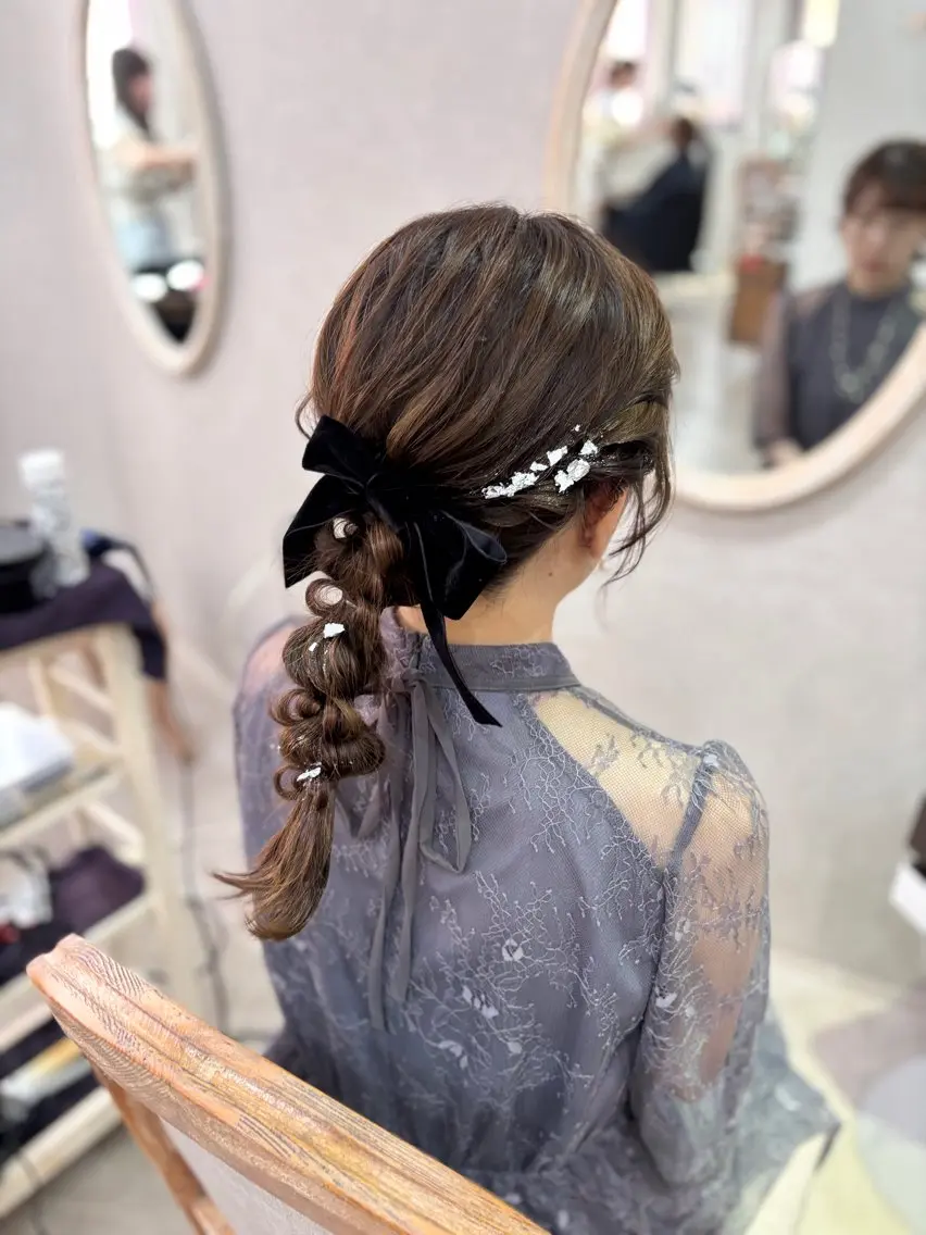 セミロング ヘアアレンジ 🫧aika/大宮 /暖色/レイヤー🫧のヘアスタイル