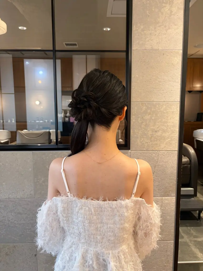 ロング ヘアアレンジ ヘアセット ヘアアレンジ/顔周り /銀座🌼みねのヘアスタイル