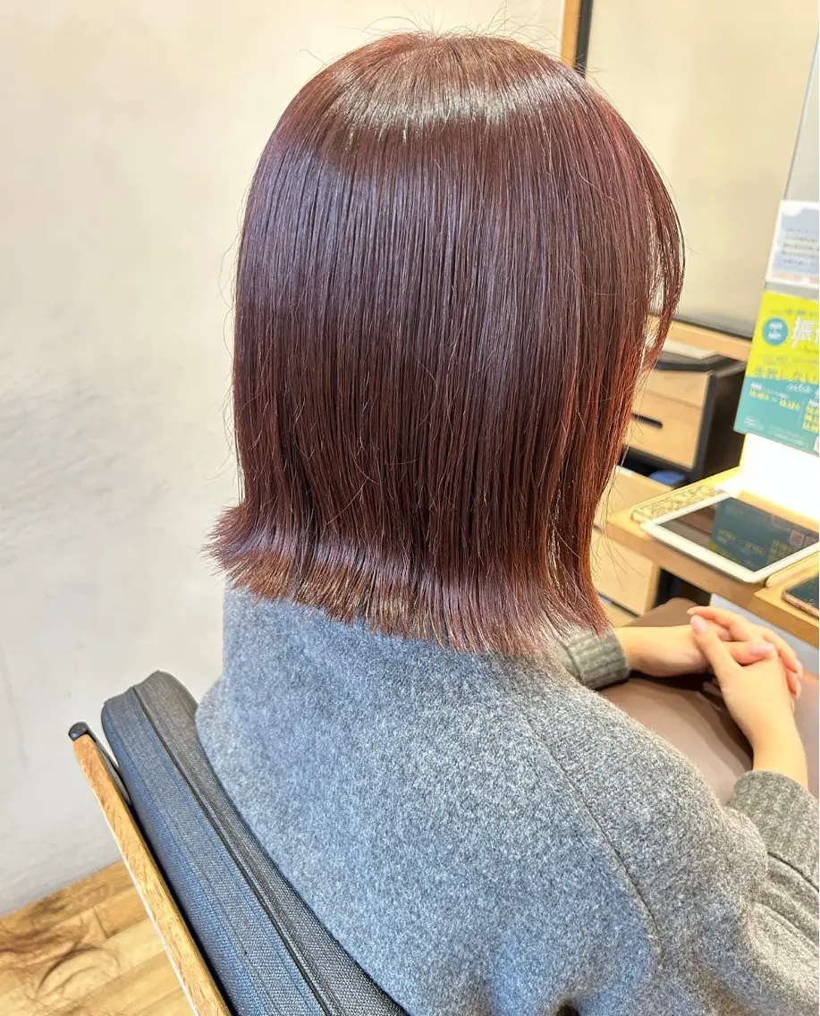 ミディアム カット ヘアカラー ゆうき あすかのヘアスタイル