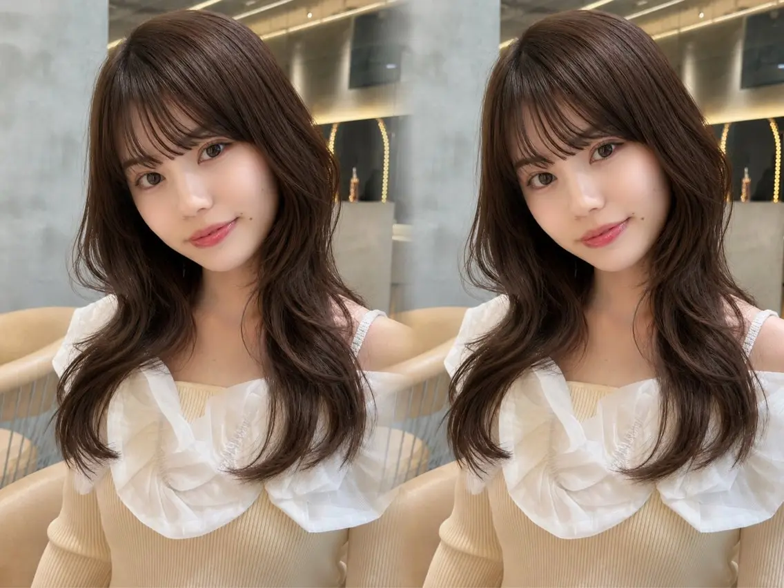 ミディアム カラー カット ヘアカラー トリートメント 🦋韓国風レイヤー/ 艶髪矯正🦋凛太郎のヘアスタイル