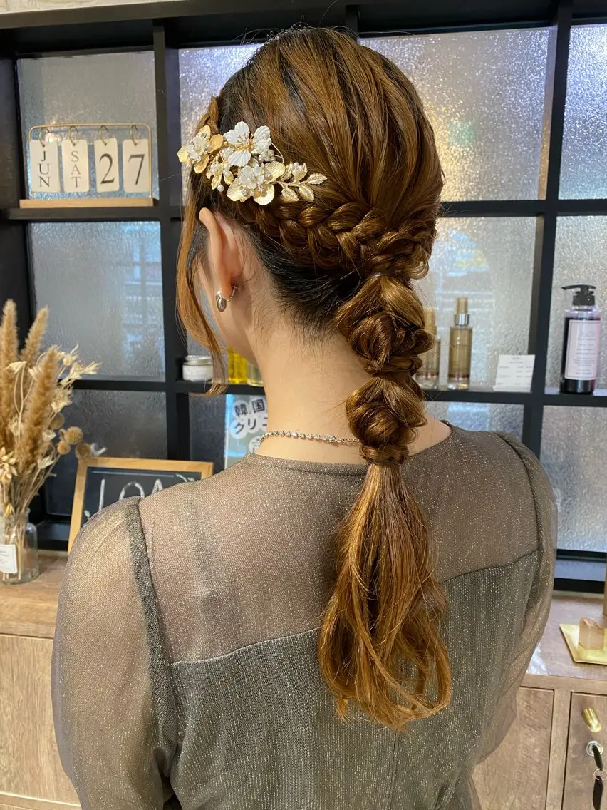 ロング ヘアアレンジ ポニーテール ヘアセット 🌼髪質改善 アレンジ🌼のヘアスタイル