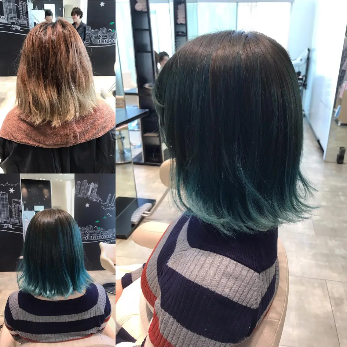 ショート カラー ヘアアレンジ エメラルドグリーン 代表 KANZOのエステ・リラクイメージ