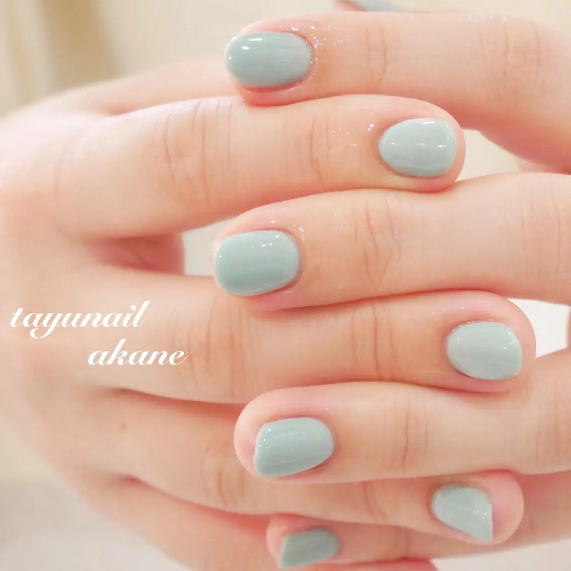 ネイル ブルー ワンカラーネイル 春ネイル 冬ネイル ネイルサロン 【たゆnail】のネイルデザイン