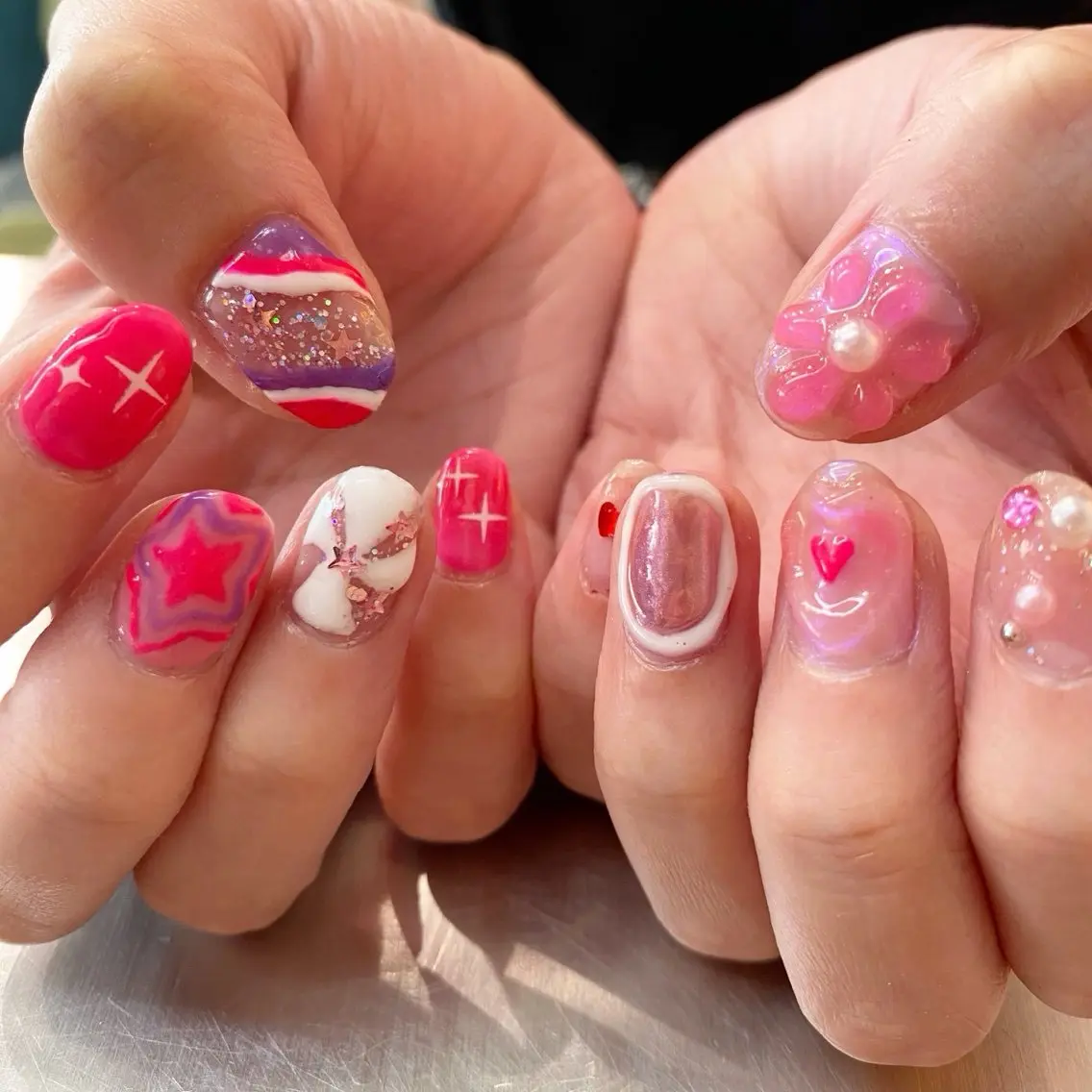 ネイル ハンドネイル 透明感カラー🫧🎀 まりなのマツエク・マツパデザイン