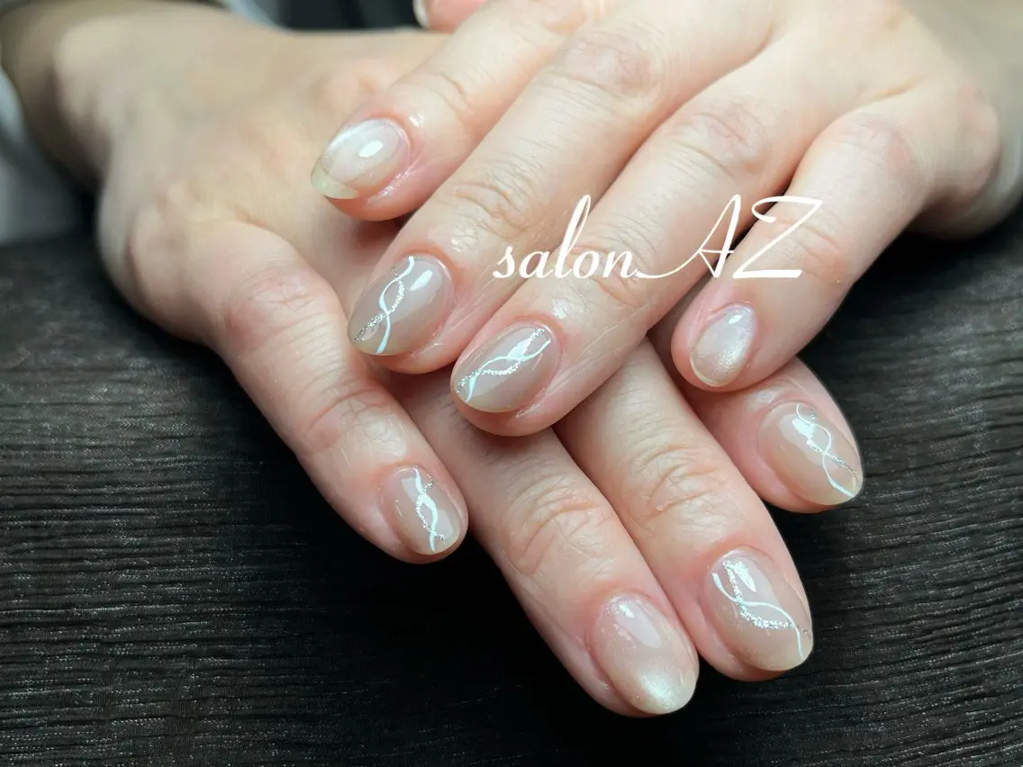 ネイル 桜ネイル 長さ出し フットネイル フレンチネイル ジェルネイル salon AZのネイルデザイン