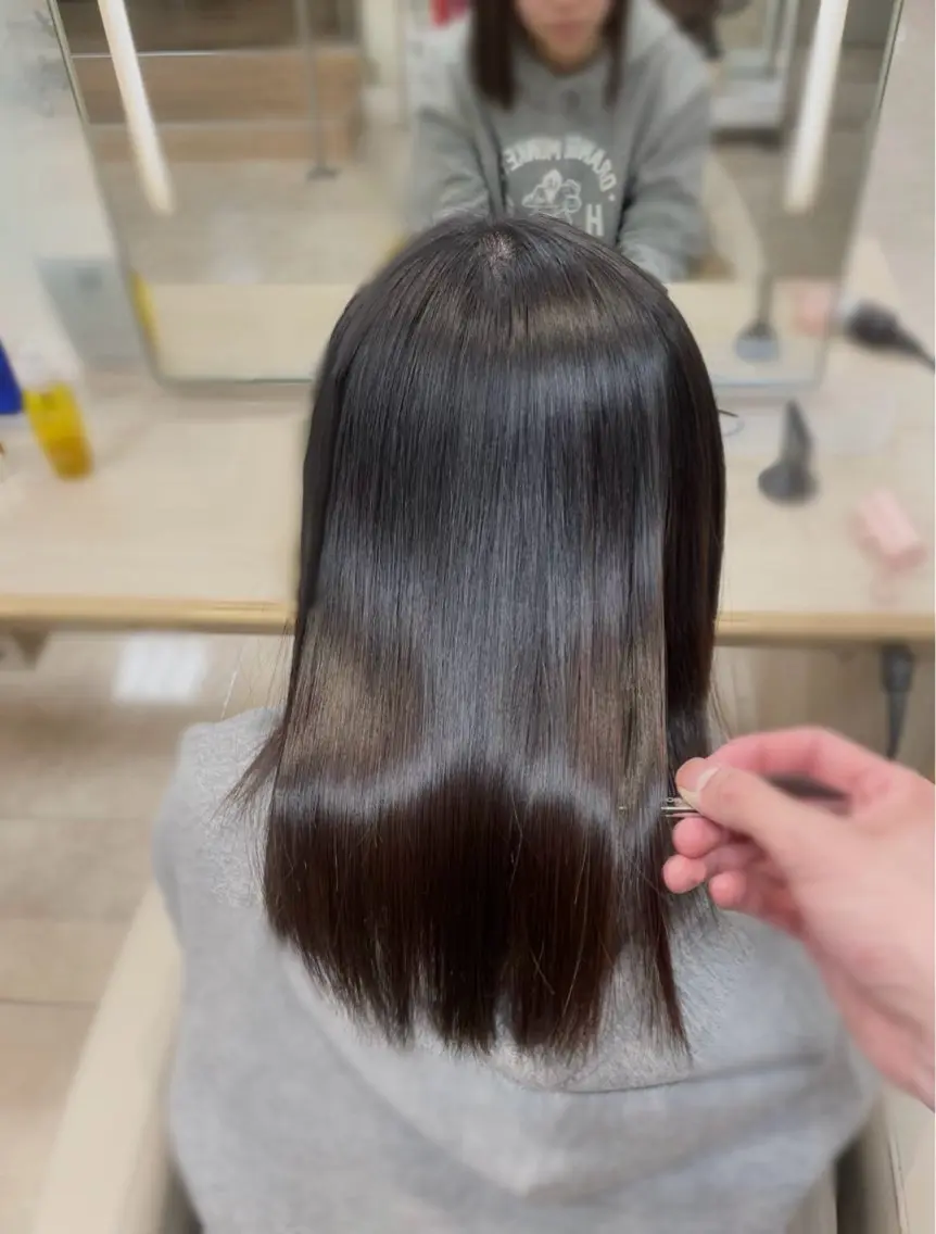 ロング シャドウパーマ／骨格 矯正カット　トモキのヘアスタイル