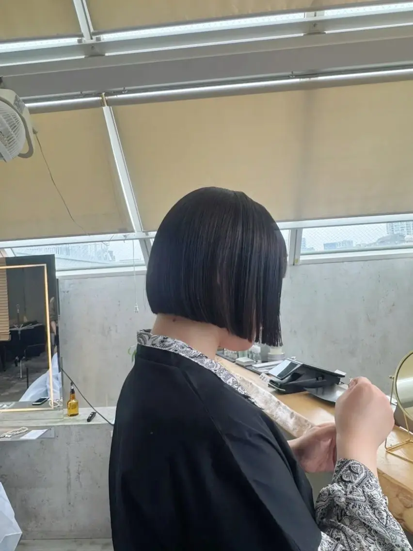 ボブ ミニボブ 透明感カラー颯空🎀のヘアスタイル