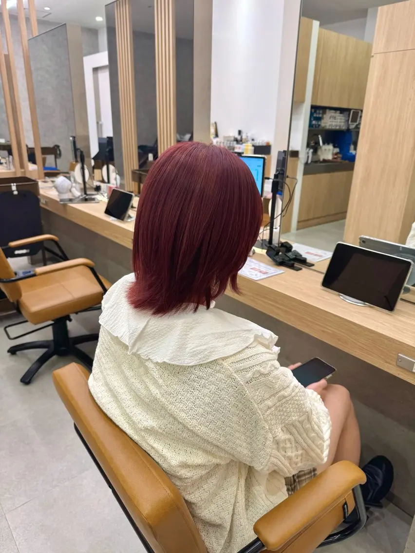 ミディアム カラー ブラウンカラー ピンクカラー ピンクブラウン けー すけのヘアスタイル