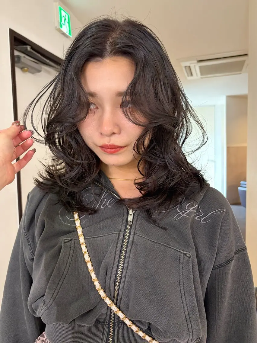 ミディアム カラー ブリーチ 透明感カラー ダブルカラー ブリーチなしカラー カット ヘアカラー mizuki/ピンク ベージュ.レイヤーのヘアスタイル