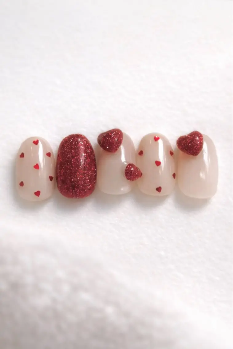 ネイル バレンタイン nail salon swaddle 🪽のネイルデザイン
