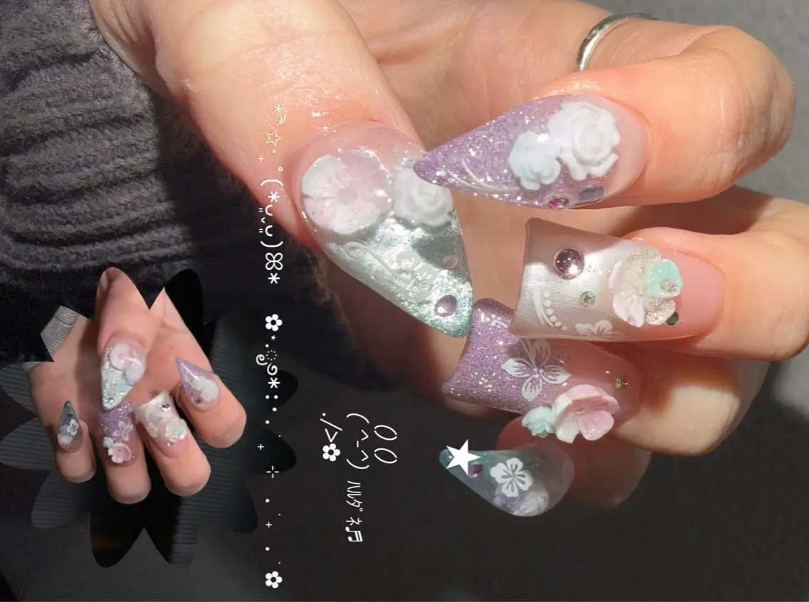 【オフあり】🩵 チップスカルプ長さ出し/持ち込みデザイン☁️⭐️アート10本の写真